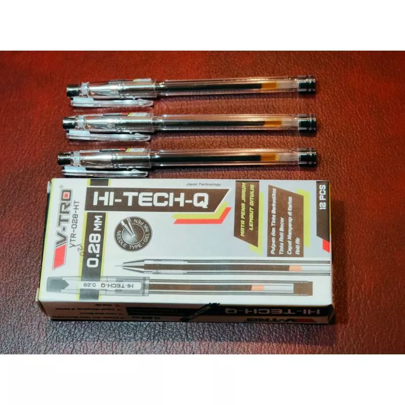 

V-TRO Pulpen Gel Hi Tech Ballpoint Hitech 0.28mm - Harga per 3 pcs