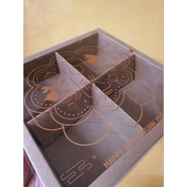 

5 Pcs Dus Mika Mooncake 100gr Kardus Kue Bulan Box Hampers Mid Autumn Festival Sekat 4 " Mooncake Cokelat