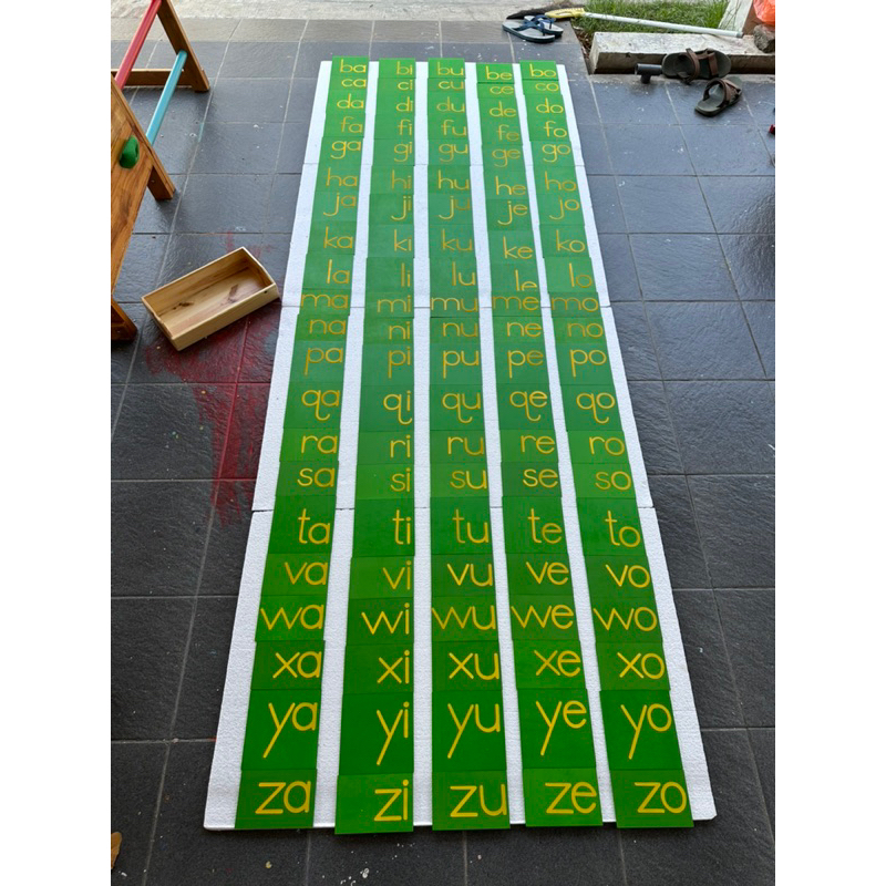 SPL lowercase babibubebo - zazizuzezo (105pc) / spl dua suku kata/ montessori inspired sand paper lo