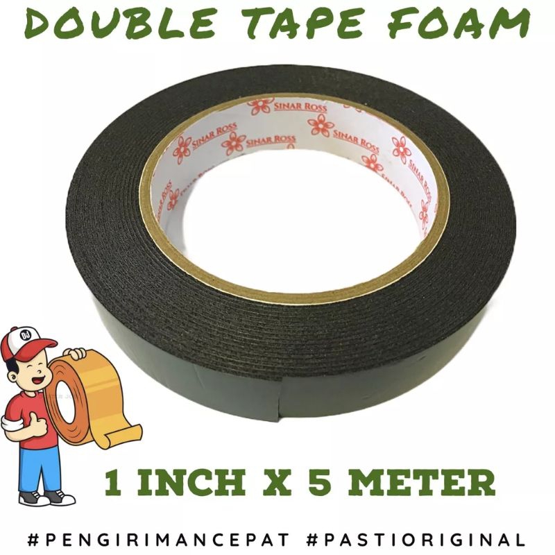

Double Tape Foam Hijau 1inch x 5M / Double Tape Busa Hijau Sinar Ross