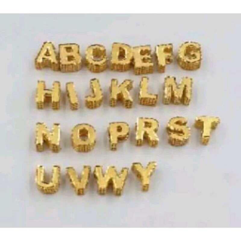 Liontin inisial huruf TNA elegant emas asli