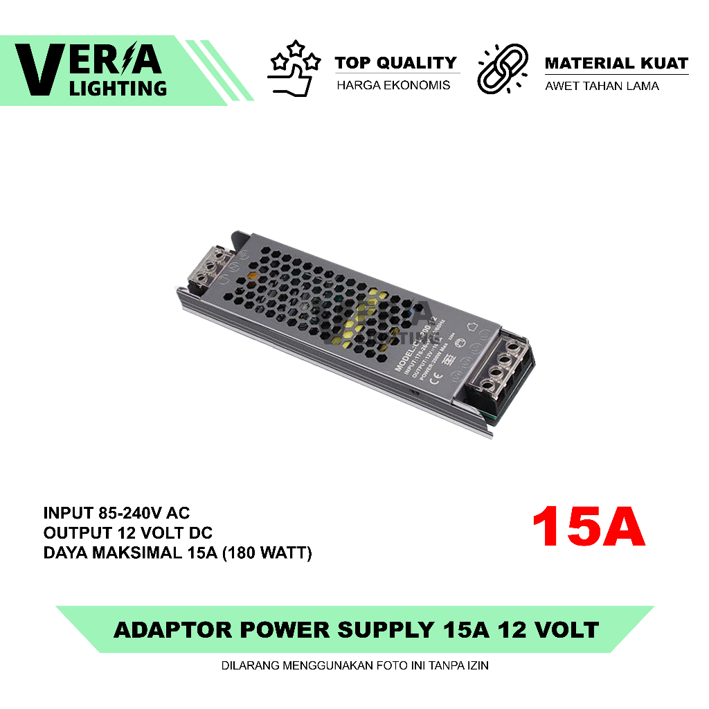 Adaptor Power Supply 12V 15A Switching LED Trafo 15 Ampere