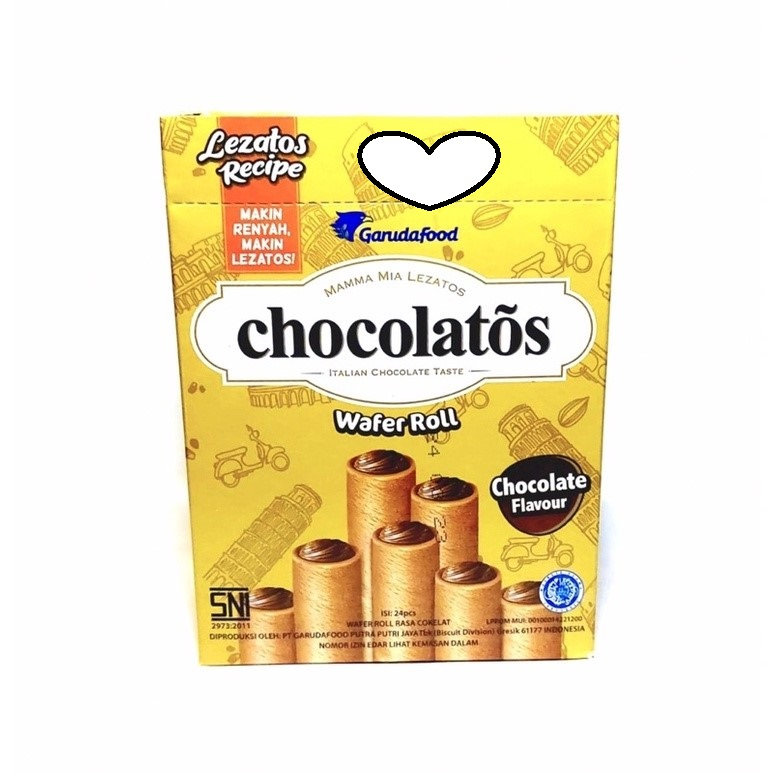 

{ PerBox isi 24 } Chocolatos Wafer Roll - Stick Wafer denga isian rasa Cokelat 500 - an