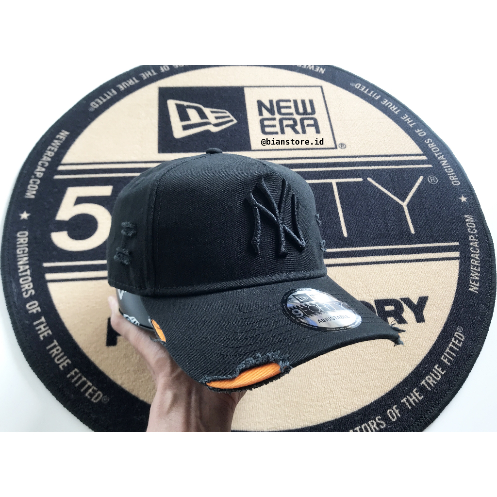 Topi New Era 9Forty A-Frame New York Yankees Cotton Damaged Black Cap