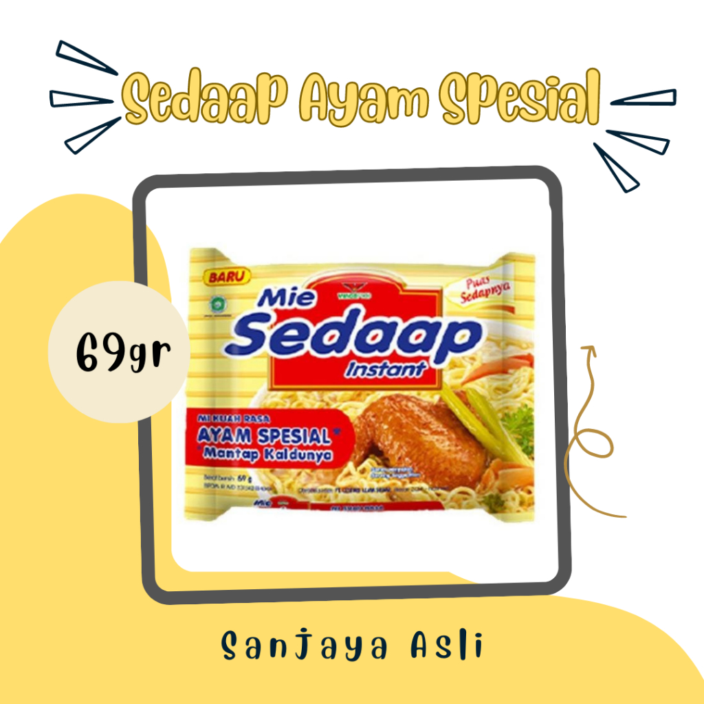 

MIE SEDAAP AYAM SPESIAL 69GR/ MIE KUAH INSTAN/GROSIR SEMBAKO MURAH