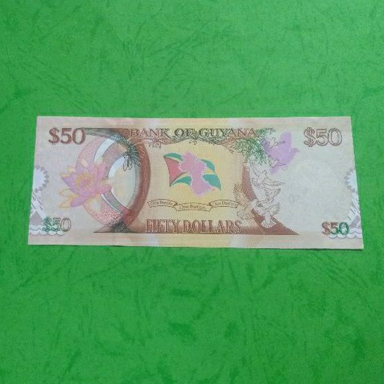 Uang Kuno 50 Dollar Guyana UNC