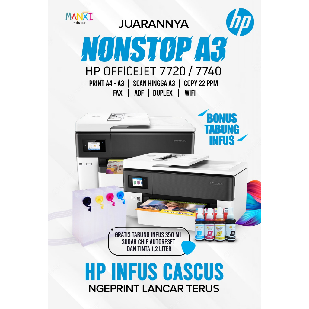 Printer HP Officejet Pro 7740 A3 Wide Format infus Pigment