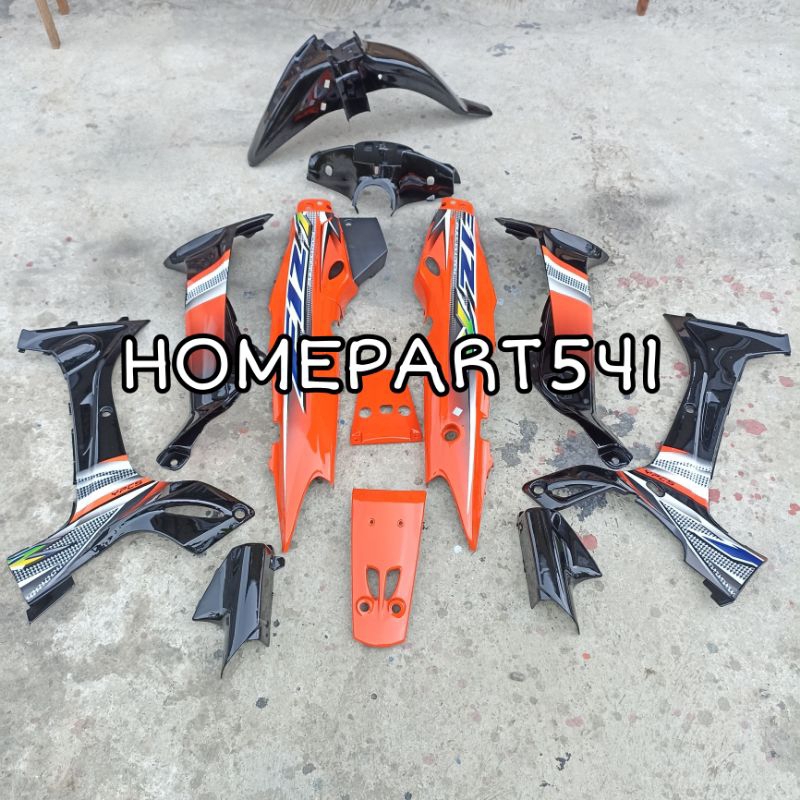 FULL BODY HALUS YAMAHA FIZ R FIZR HITAM ORANGE 2004 SET STRIPING