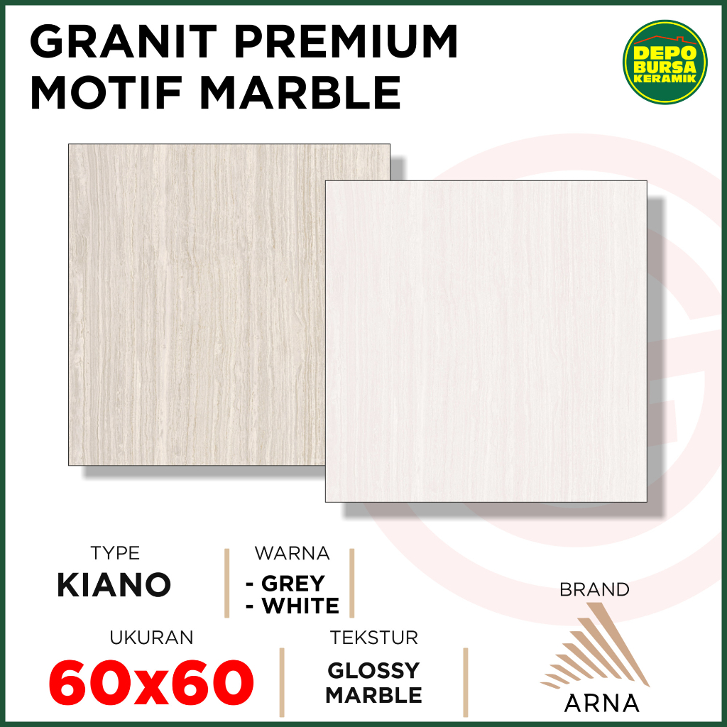 Granit Murah 60x60 KIANO SERIES - ARNA - GLOSSY &amp; MARBLE