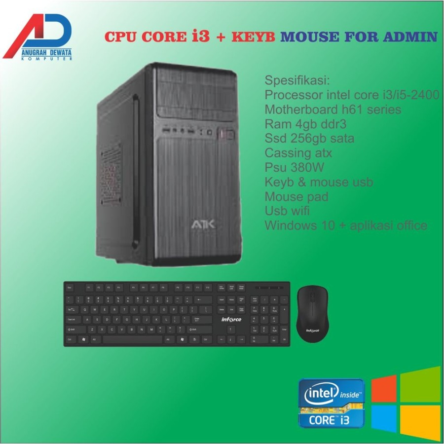 KOMPUTER CORE i3 GEN 3 RAM 8GB SSD 512GB