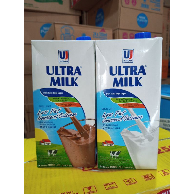 Susu Ultra milk 1000ml / susu ultra 1 liter / susu literan rasa coklat dan vanila / Susu UHT / Susu 
