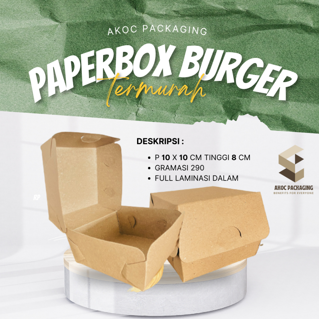 Box Burger, Dus Burger, Kemasan Burger, Tempat Burger LAMINASI