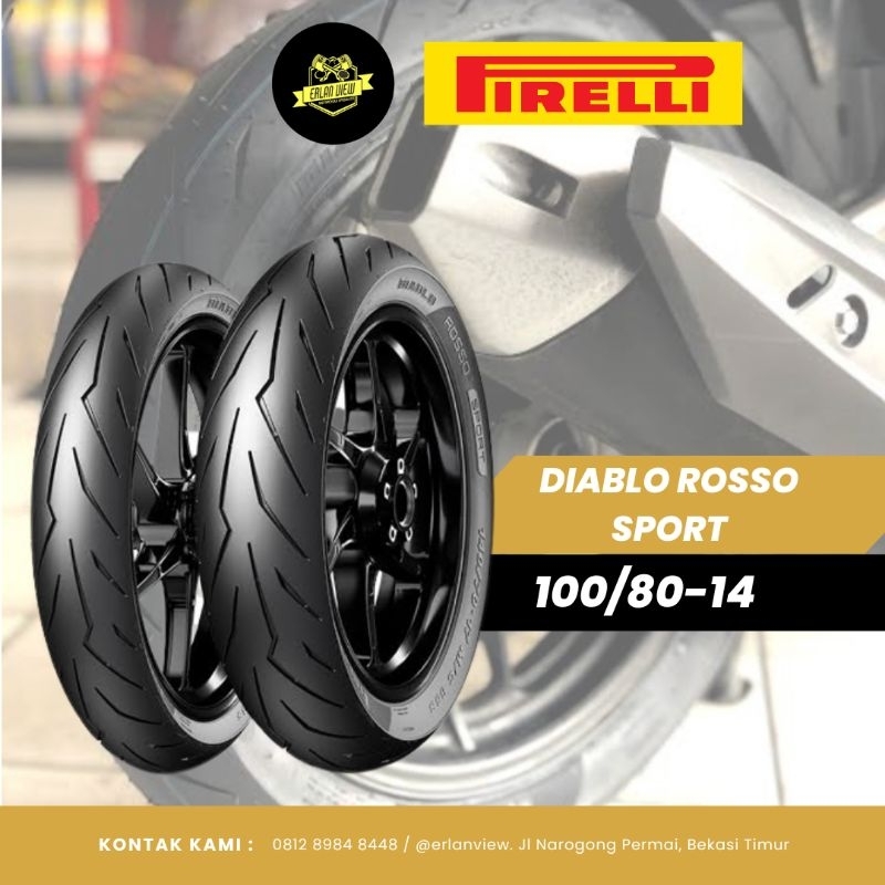 BAN PIRELLI DIABLO ROSSO SPORT 100/80 14 TUBELESS
