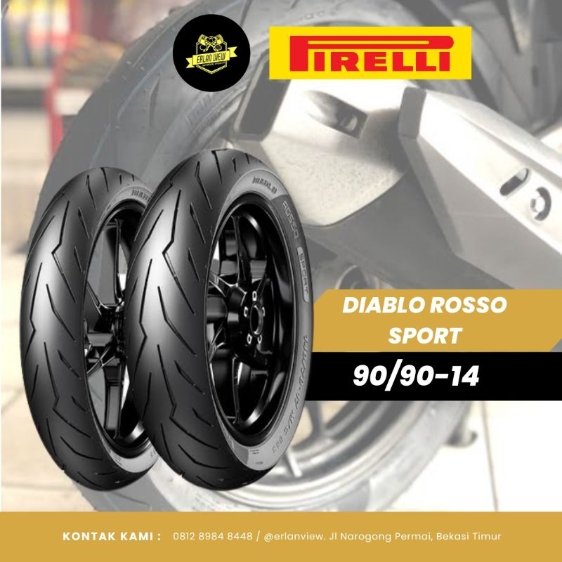 ban Pirelli 90/90 ring 14 Diablo Rosso sport ban tubeless matic beat Vario Scoopy nex Mio