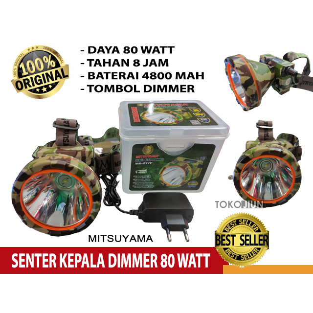 Mitsuyama Headlamp LED Senter Kepala LED Mitsuyama MS237 80 Watt Senter LED Dimmer
