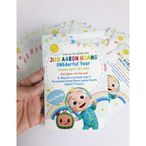 undangan cocomelon / invitation cocomelon / undangan custom cocomelon / invitation custom cocomelon