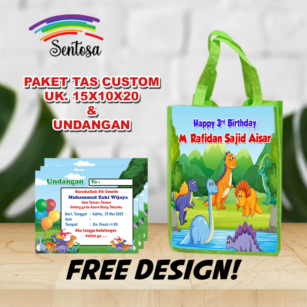 

PERLENGKAPAN BINGKISAN ULTAH ANAK ISI TAS UK 15X10X20 DAN UNDANGAN CUSTOM NAMA MURAH SIAP COD