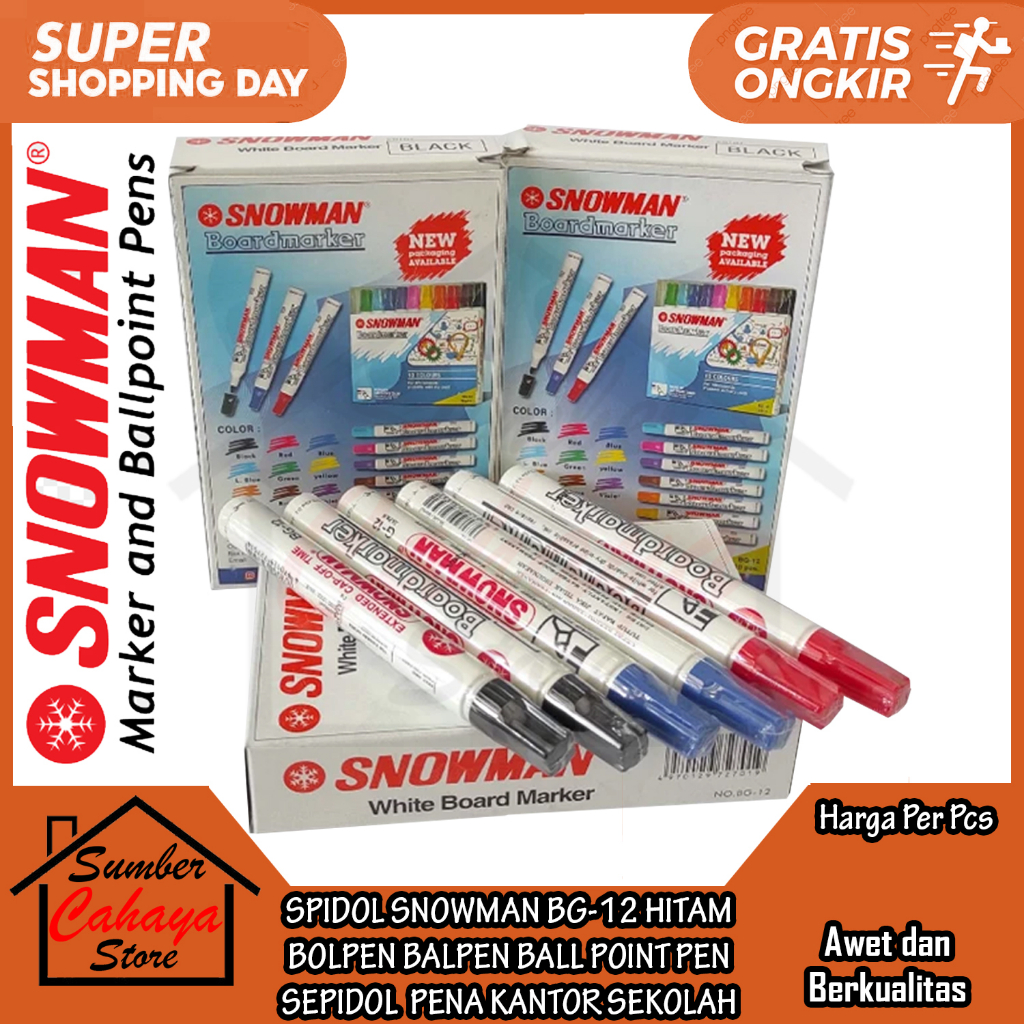 

Snowman Spidol Wb Bg-12 Sepidol Hitam Biru Merah Bolpen Balpen Ball Point Pen Pena Bolpoin Kantor Sekolah Alat Papan Tulis Balpen Lancip Luncip Ballpoint Balpoin Balpoint Bolpoin Bollpoint Black Itam Tinta Menulis Menulis Bolpain Mudah Hapus
