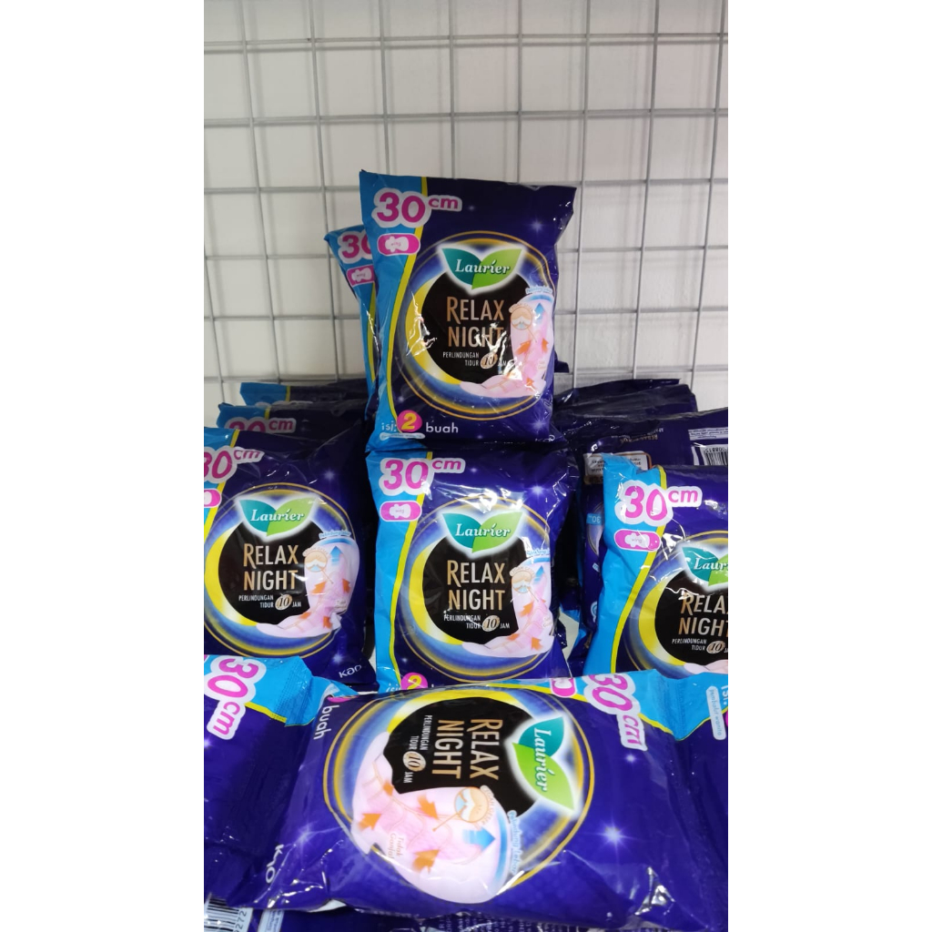 Laurier Relax Night Pembalut Wanita Wing 30 cm Renceng