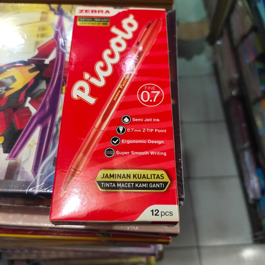 

zebra pulpen piccolo 0,7 red / lusin