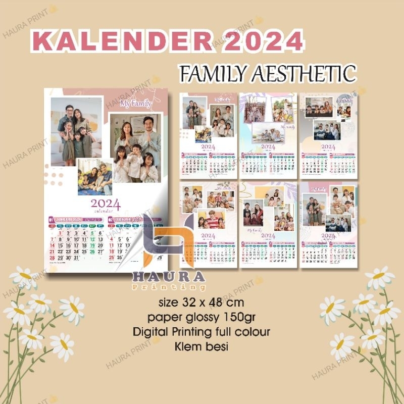 

Kalender 2024 custom, 2 Bulan 6lembar
