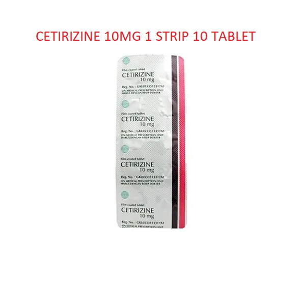 CETIRIZINE 10MG 1 STRIP 10 TABLET