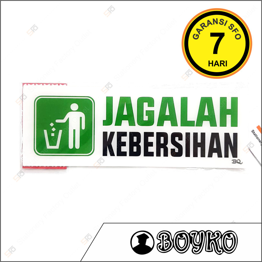 

Akrilik Jagalah Kebersihan - Acrylic Sign Standard 25cm x 9cm - SFO Semarang Official