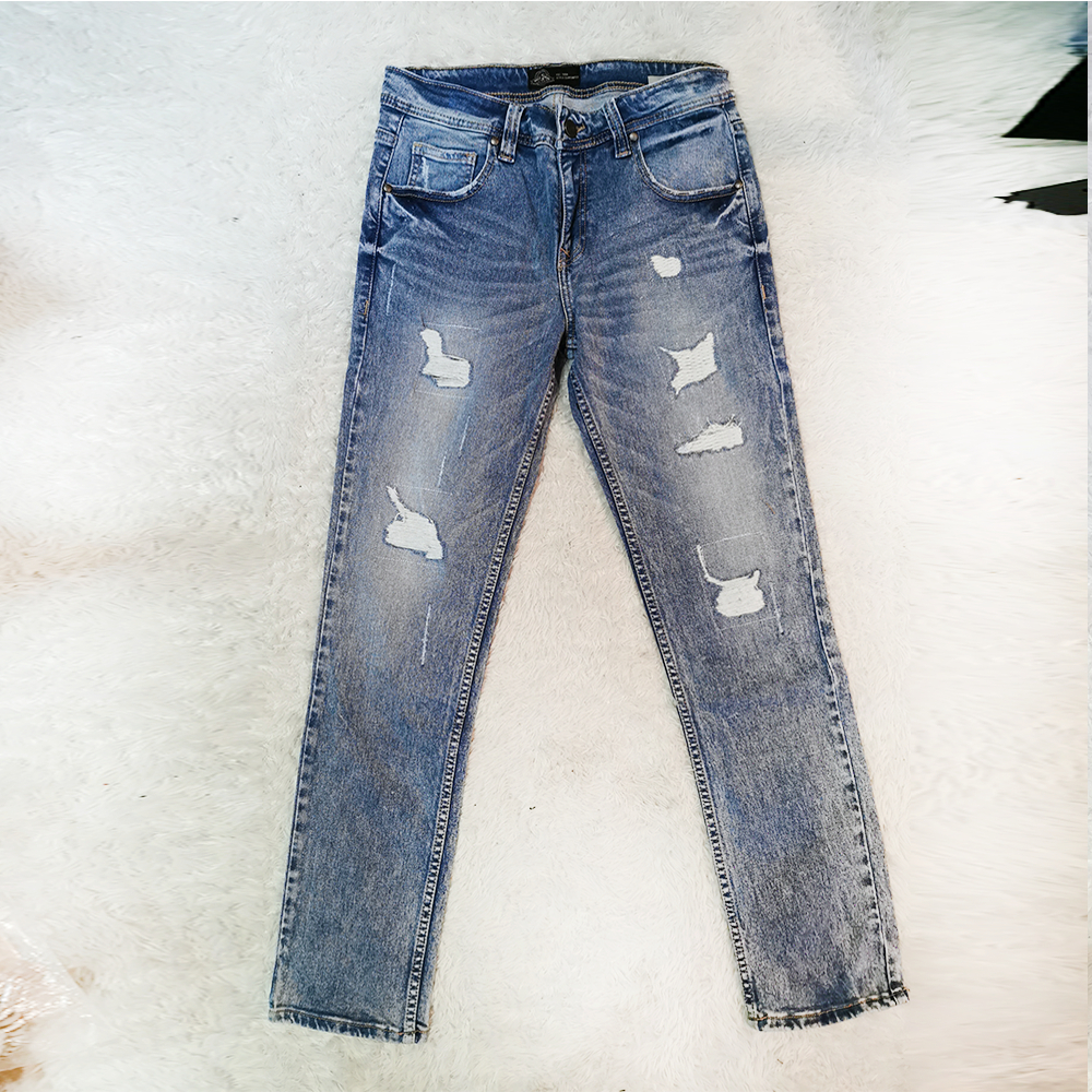 Voice Man Jeans Pria Destroyed Snow Denim Premium