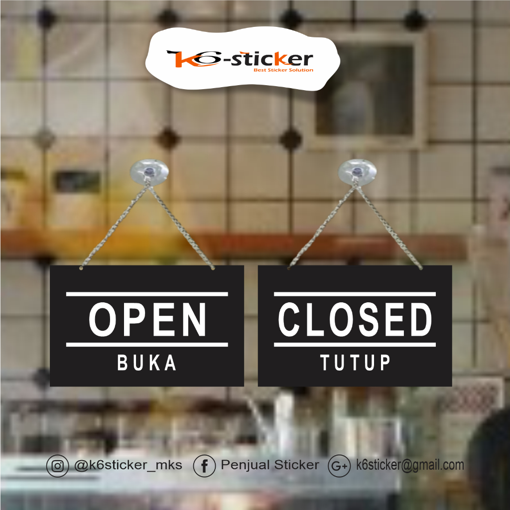 

Sign Acrylic-Open Closed / Buka Tutup (2 muka)