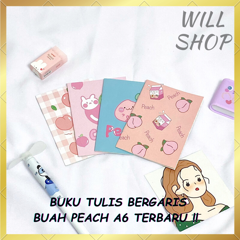 

( HABISS ) MINI BOOK BUKU TULIS BERGARIS BUAH PEACH A6 TERSEDIA 4 VARIAN WARNA NOTEBOOK / BUKU CATATAN UNIK TERBARU BISA GROSIRAN COD TERMURAH