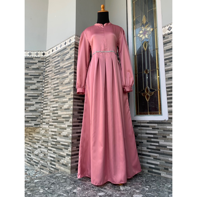 Dress satin velvet premium / dress kondangan/ dress bridesmaid
