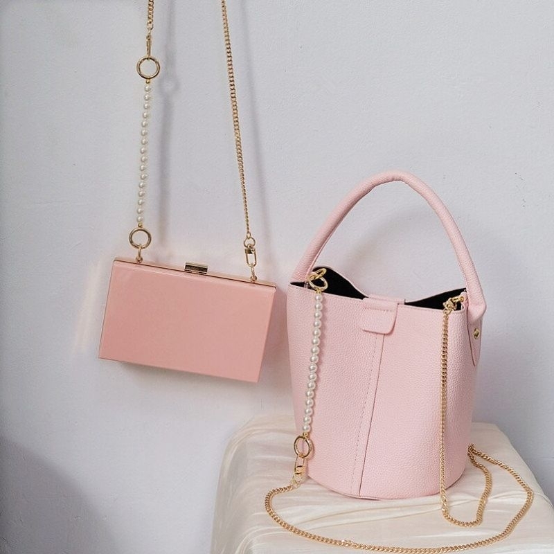 FANMY | [BUKAN TAS] sacha strap chain extension | rantai tas gold mix mutiara | pearl chain extensio