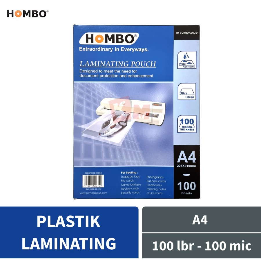 

Plastik Laminating Film Hombo A4 Ukuran A4 100 Micron