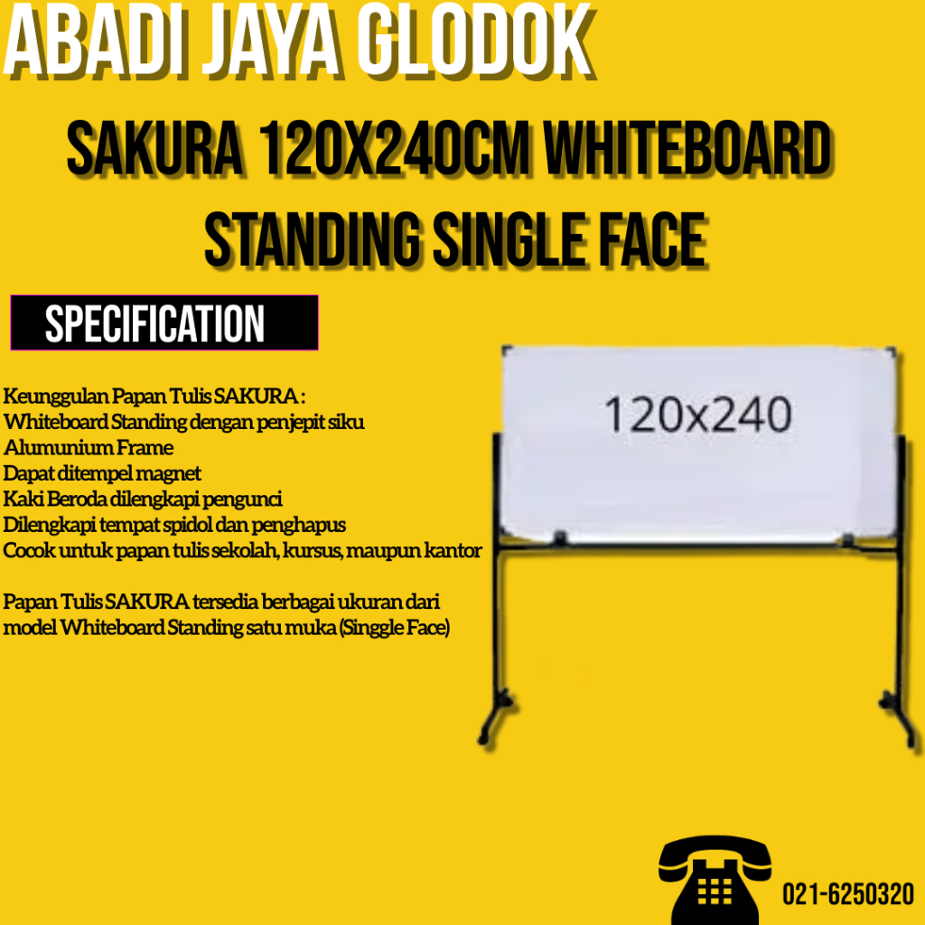 

SAKURA 120X240 CM WHITEBOARD STANDING