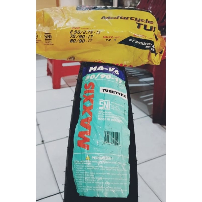 Paket Ban maxxis 80/90-17 TT + Ban dalam swallow 2.50-17