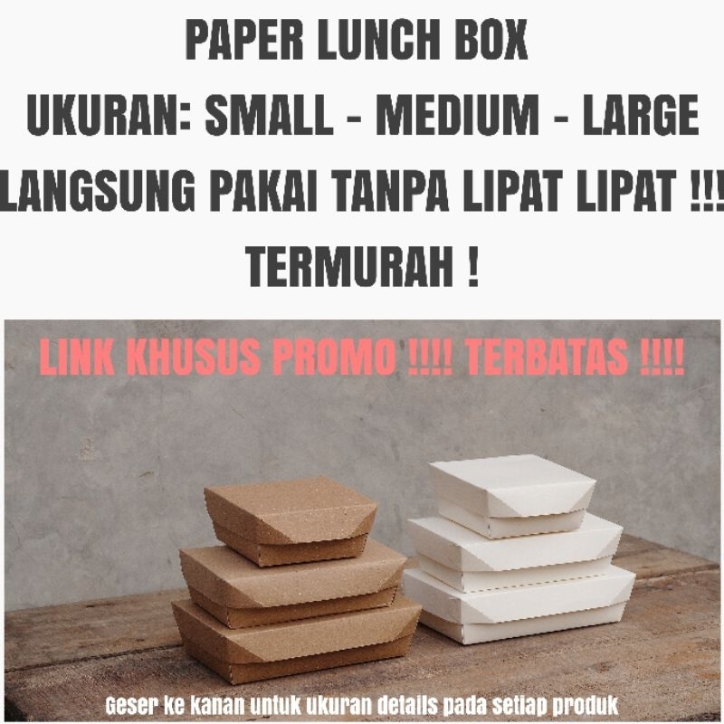 PAPER LUNCH BOX - LUNCH BOX PAPER FOOD GRADE TERMURAH