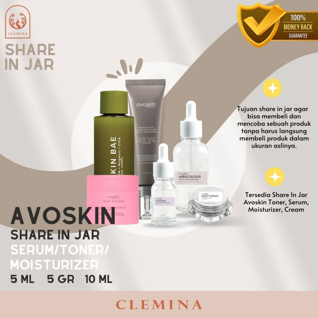 Avoskin Serum Toner Moisturizer Acne Spot Share In Jar