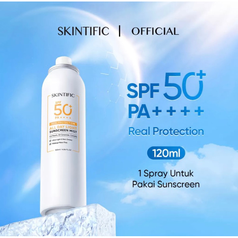 Skintific All Day Light Sunscreen Mist [120 ml] / Skintific sunscreen / skintific / sunscreen mist