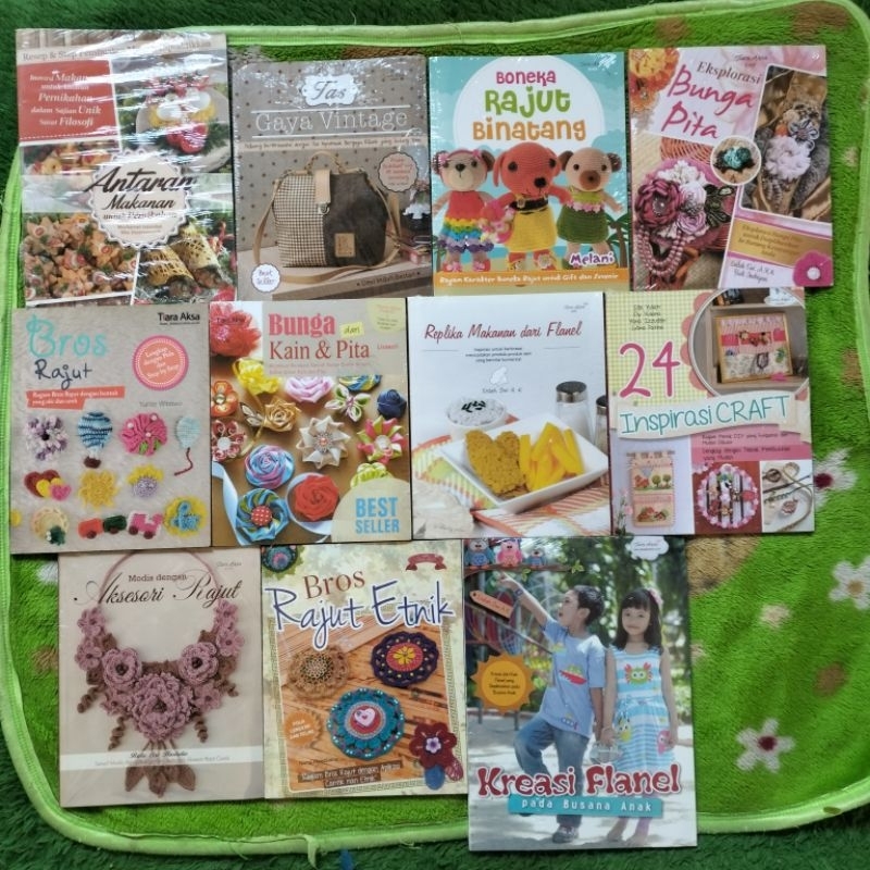 ORIGINAL BUKU KREASI KERAJINAN TANGAN BROS RAJUT ETNIK MODIS DENGAN AKSESORI RAJUT BUNGA DARI KAIN &