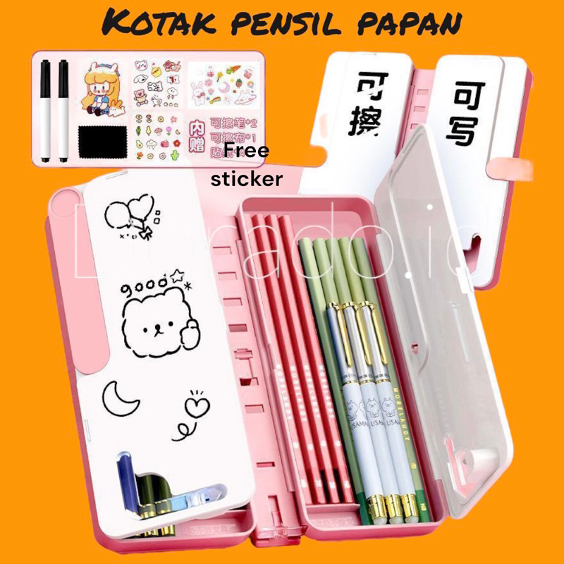 

Papan Kotak Pensil Lipat / Tempat Pensil Multifungsi Dengan Papan Tulis Dan Tatakan Buku / Smart