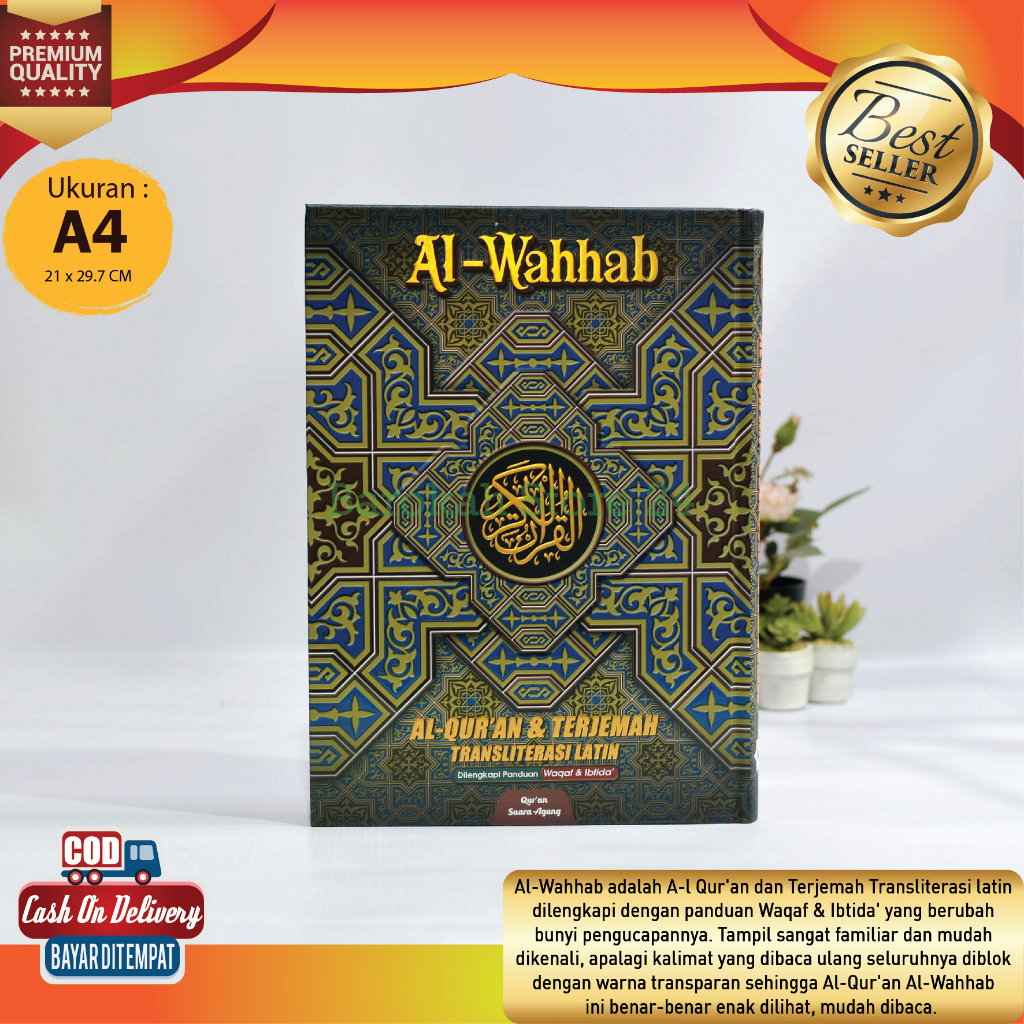 Al Qur'an Al Wahhab A4 Hc Terjemah Transliterasi Latin Di Lengkapi Panduan Waqaf Dan Ibtida Alkuran 