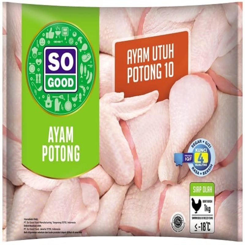 

AYAM UTUH POTONG 10 SO GOOD JAPFA HIGIENIS 1KG HALAL