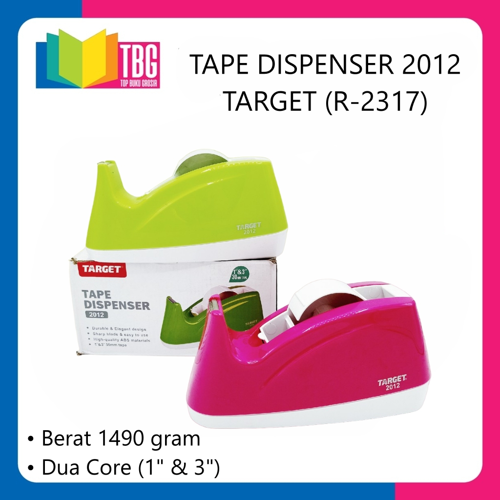 

1 PCS TAPE DISPENSER 2012 TARGET / TAPE CUTTER / WADAH ISOLASI (R-2317)
