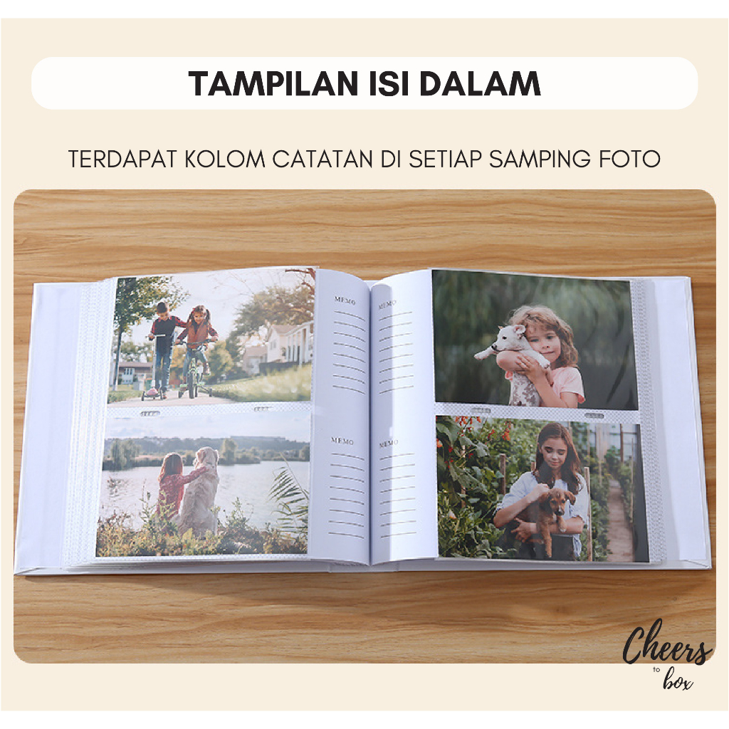 RK 4R 200 Slot dengan Kolom Catatan / Buku Album Foto 4R Isi 200 Foto dengan Tambahan Kolom Notes
