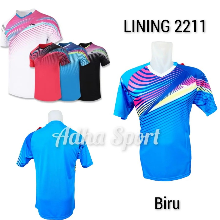 Kaos Badminton L 2211 / L2211 Biru ADHA SPORT STORE