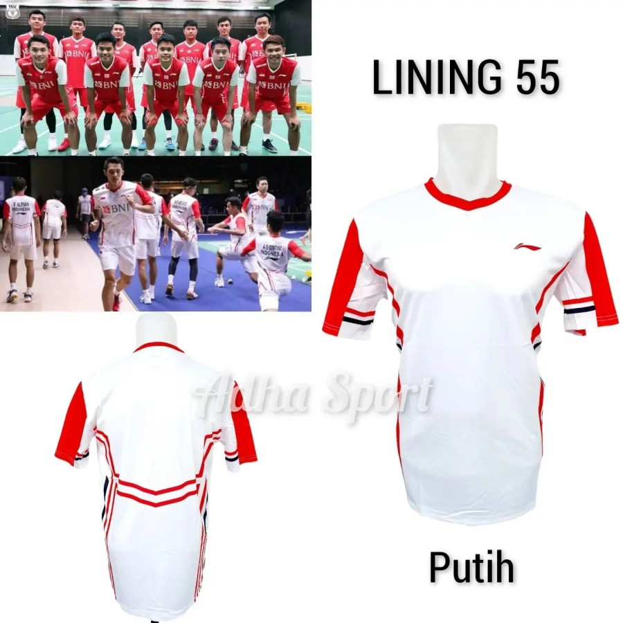 Kaos Badminton L 55 / L55 Putih ADHA SPORT