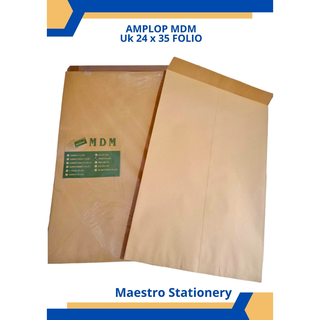 

Amplop Coklat MDM ukuran Folio (isi 5 amplop)