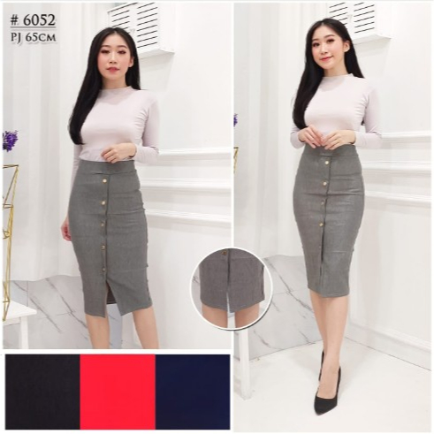[ MOCIIESHOP ] 6052 rok span / ms / rok span / rok / rok wanita / midi / rok skirt / skirt / rok spa