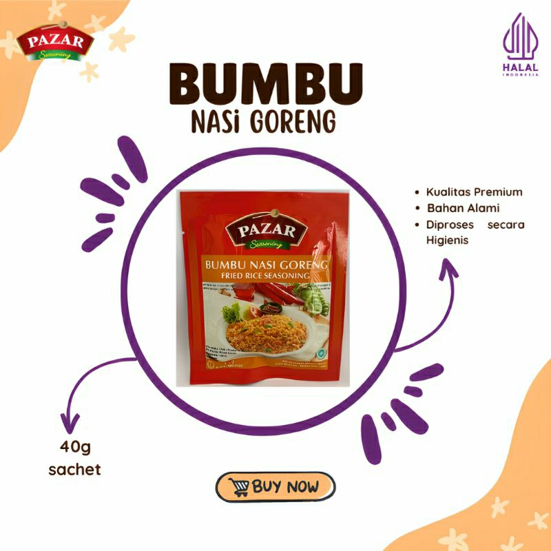 

Bumbu Nasi Goreng Instan | Pazar (Sachet 40g)