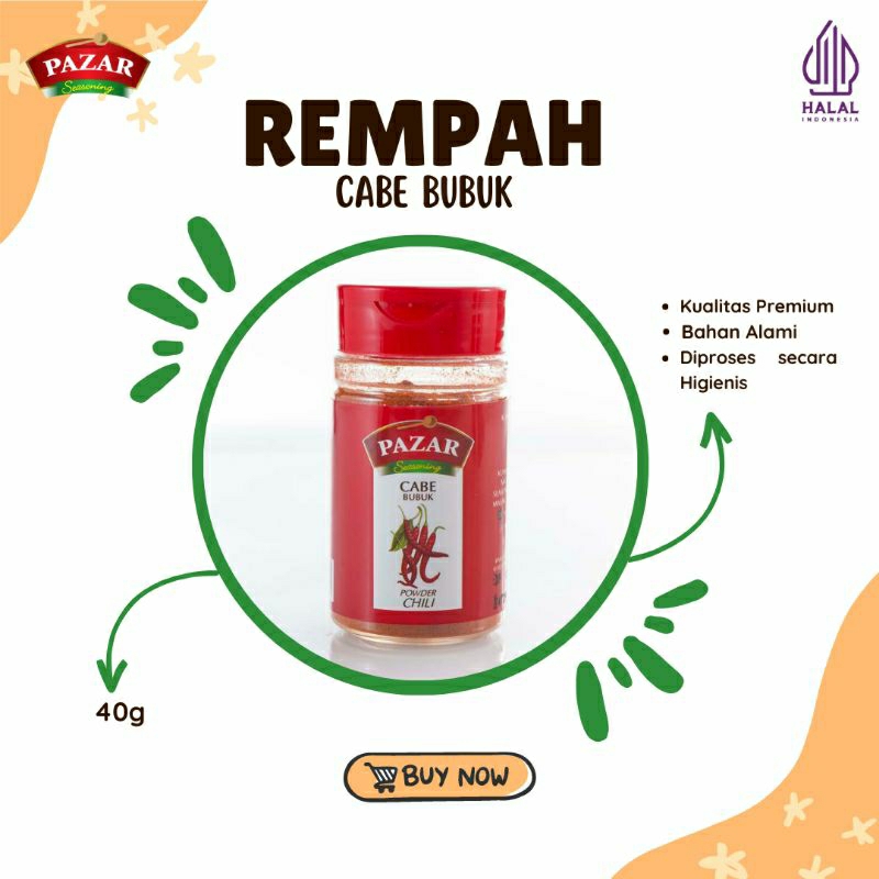 

Cabai Bubuk | Pazar (40g) Rempah